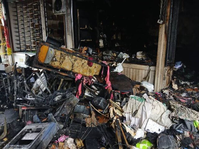 آتش‌سوزی گسترده ۷ مغازه در شهر نور را خاکستر کرد