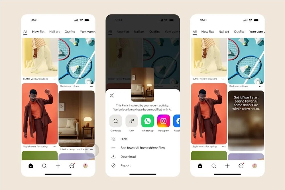 «پینترست» به محتواهای هوش مصنوعی برچسب می‌زند