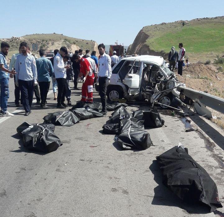 تصادف مرگبار جاده‌ای در ایلام با ۸ کشته/ تجاوز به چپ خودروی سمند علت تصادف