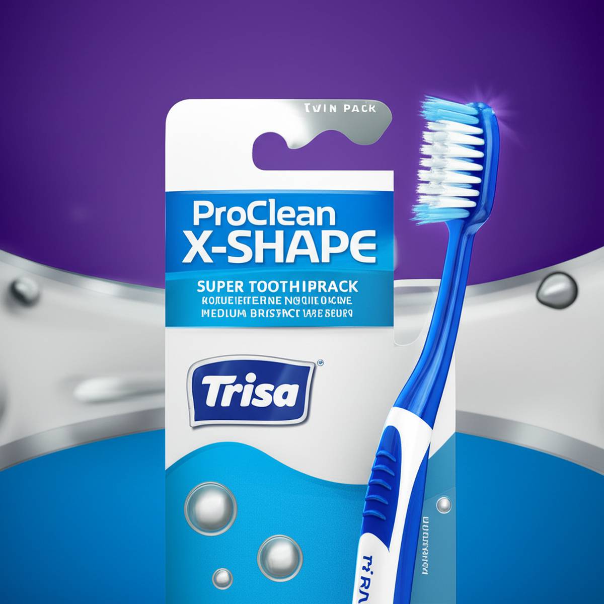 مسواک تریزا ProClean X-Shape برس متوسط | 2 عددی (سوپر پرومو)